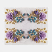 Elegant Roos Symbol Design Tijdloze Bloemenkunst Fleece Deken (Voorkant (Horizontaal))