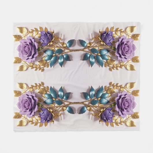 Elegant Roos Symbol Design Tijdloze Bloemenkunst Fleece Deken (Voorkant (Horizontaal))