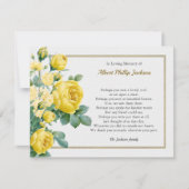 Elegant Roos Sympathie Uitvaart Dank u kaart (Voorkant)