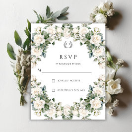 Elegant Roos Tuin Bruiloft RSVP Kaartje