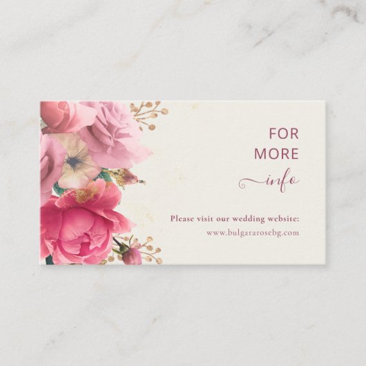 Elegant Roos Tuin Goud Bruiloft Behuizing Kaart (Voorkant)