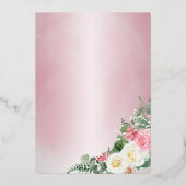 Elegant Roos tuin - meisjesbevestiging - goud Folie Uitnodiging (Achterkant)