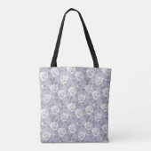 Elegant Roos Tuin Monogram Lavendel Tote Bag (Achterkant)