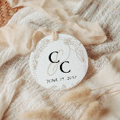 Elegant Roos Tuin Trellis Kalligrafie Monogram Ronde Sticker