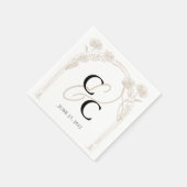 Elegant Roos Tuin Trellis Kalligrafie Monogram Servet (Hoek)