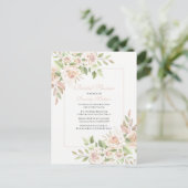 Elegant Roos Tuinroze Vrijgezellenfeest Uitnodiging Briefkaart (Staand voorkant)