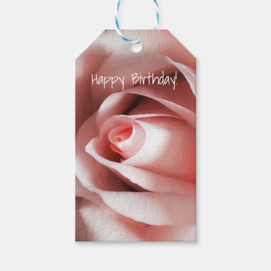 Elegant Roos Verjaardagscadeau Labels Cadeaulabel (Voorkant)