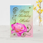 Elegant roos verjaardagskaart voor moeder kaart (Gele Bloem)