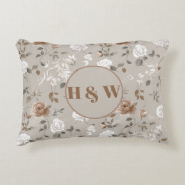 Elegant Roos & Vine Pattern Accent Pillow Accent Kussen