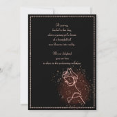 Elegant Roos & Vlinder Roze Zwart Quinceañera Kaart (Achterkant)