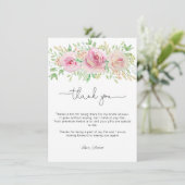 Elegant roos vrijgezellenfeest bedankkaart (Staand voorkant)