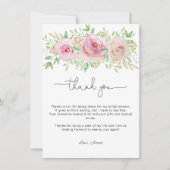 Elegant roos vrijgezellenfeest bedankkaart (Voorkant)