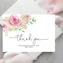 Elegant roos vrijgezellenfeest bedankt