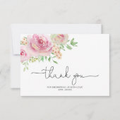 Elegant roos vrijgezellenfeest bedankt kaart (Voorkant)