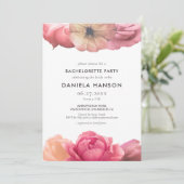 Elegant  roos vrijgezellenfeest kaart (Staand voorkant)