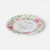 Elegant roos vrijgezellenfeest papieren bordje (Gekanteld)