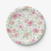 Elegant roos vrijgezellenfeest papieren bordje (Voorkant)