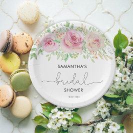 Elegant roos vrijgezellenfeest papieren bordje