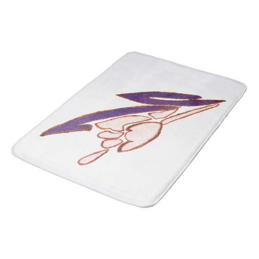 Elegant Roos Waterverf Art Print Badmat (Gekanteld)