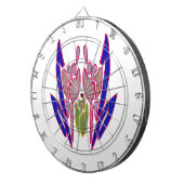 Elegant Roos Waterverf Art Print Dartbord (Voorkant Rechts)