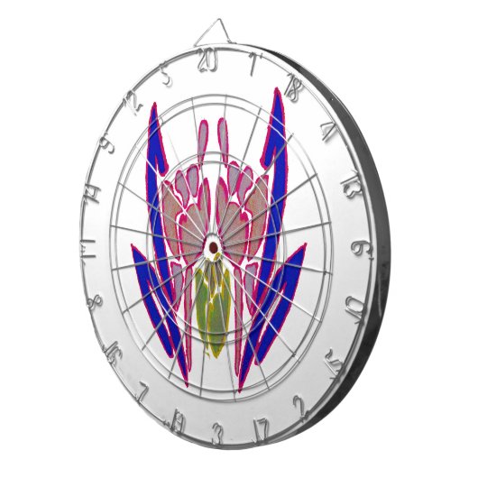 Elegant Roos Waterverf Art Print Dartbord (Voorkant Rechts)