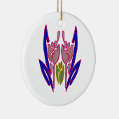 Elegant Roos Waterverf Art Print Keramisch Ornament (Rechts)