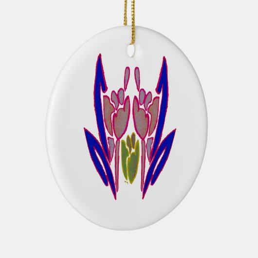 Elegant Roos Waterverf Art Print Keramisch Ornament (Rechts)