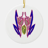 Elegant Roos Waterverf Art Print Keramisch Ornament (Voorkant)