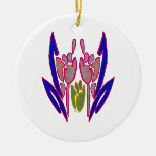 Elegant Roos Waterverf Art Print Keramisch Ornament