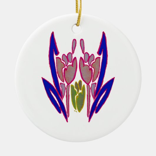 Elegant Roos Waterverf Art Print Keramisch Ornament (Voorkant)