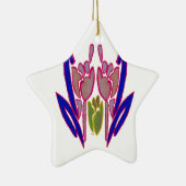 Elegant Roos Waterverf Art Print Keramisch Ornament (Rechts)