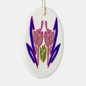 Elegant Roos Waterverf Art Print Keramisch Ornament (Rechts)