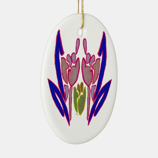 Elegant Roos Waterverf Art Print Keramisch Ornament (Rechts)