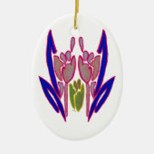 Elegant Roos Waterverf Art Print Keramisch Ornament (Voorkant)