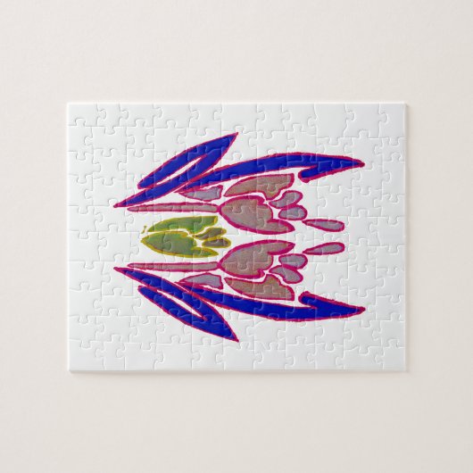 Elegant Roos Waterverf Art Print Legpuzzel (Horizontaal)