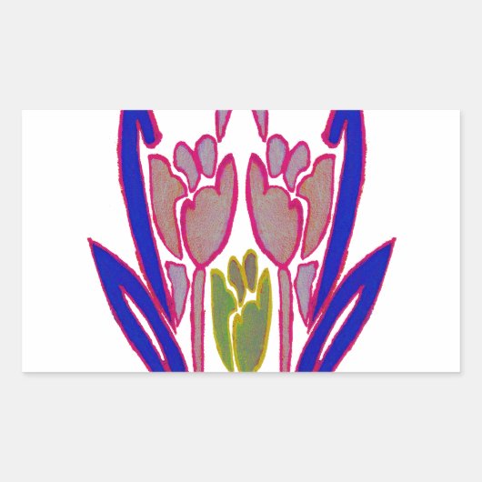 Elegant Roos Waterverf Art Print Rechthoekige Sticker (Voorkant)