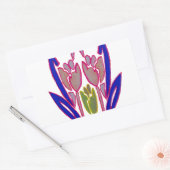Elegant Roos Waterverf Art Print Rechthoekige Sticker (Envelop)