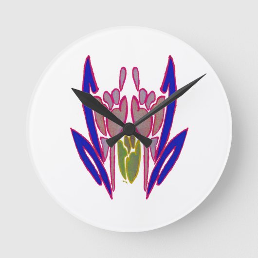 Elegant Roos Waterverf Art Print Ronde Klok (Voorkant)