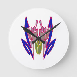 Elegant Roos Waterverf Art Print Ronde Klok