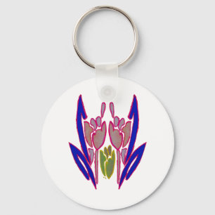 Elegant Roos Waterverf Art Print Sleutelhanger