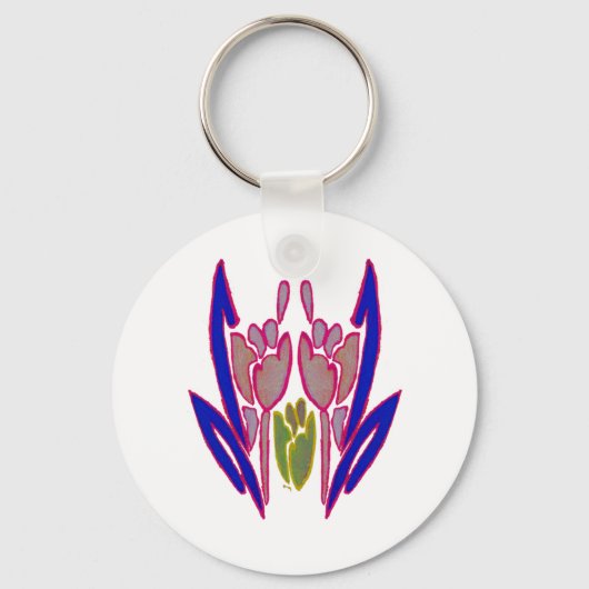 Elegant Roos Waterverf Art Print Sleutelhanger (Voorkant)