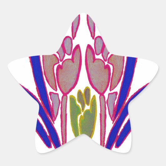 Elegant Roos Waterverf Art Print Ster Sticker (Voorkant)