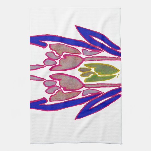 Elegant Roos Waterverf Art Print Theedoek (Verticaal)