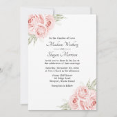 Elegant Roos Waterverf Blush Pink Floral Wedding Kaart (Voorkant)