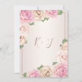 Elegant Roos Waterverf Floral Engagement Party Kaart (Achterkant)