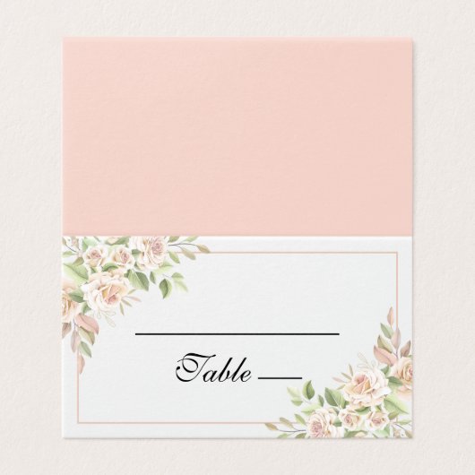 Elegant Roos Waterverf Pink Floral Wedding Kaart (Buitenkant ongevouwen)