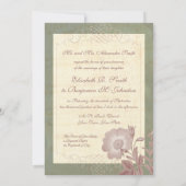 Elegant  Roos Wedding Invitations Kaart (Achterkant)