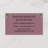 Elegant Roos Wedding Planner Visitekaartje (Achterkant)