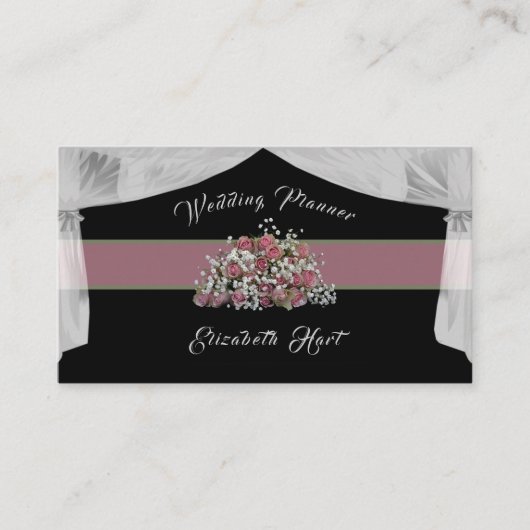 Elegant Roos Wedding Planner Visitekaartje (Voorkant)
