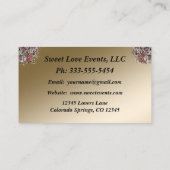Elegant Roos Wedding Planner Visitekaartje (Achterkant)